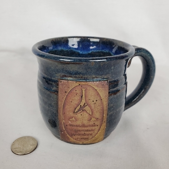 Northern Exposure Pottery mug dark blue glaze 12oz - Picture 8 of 10